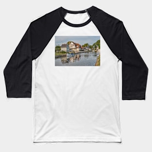 Boats moored up in Thurne Dyke Baseball T-Shirt